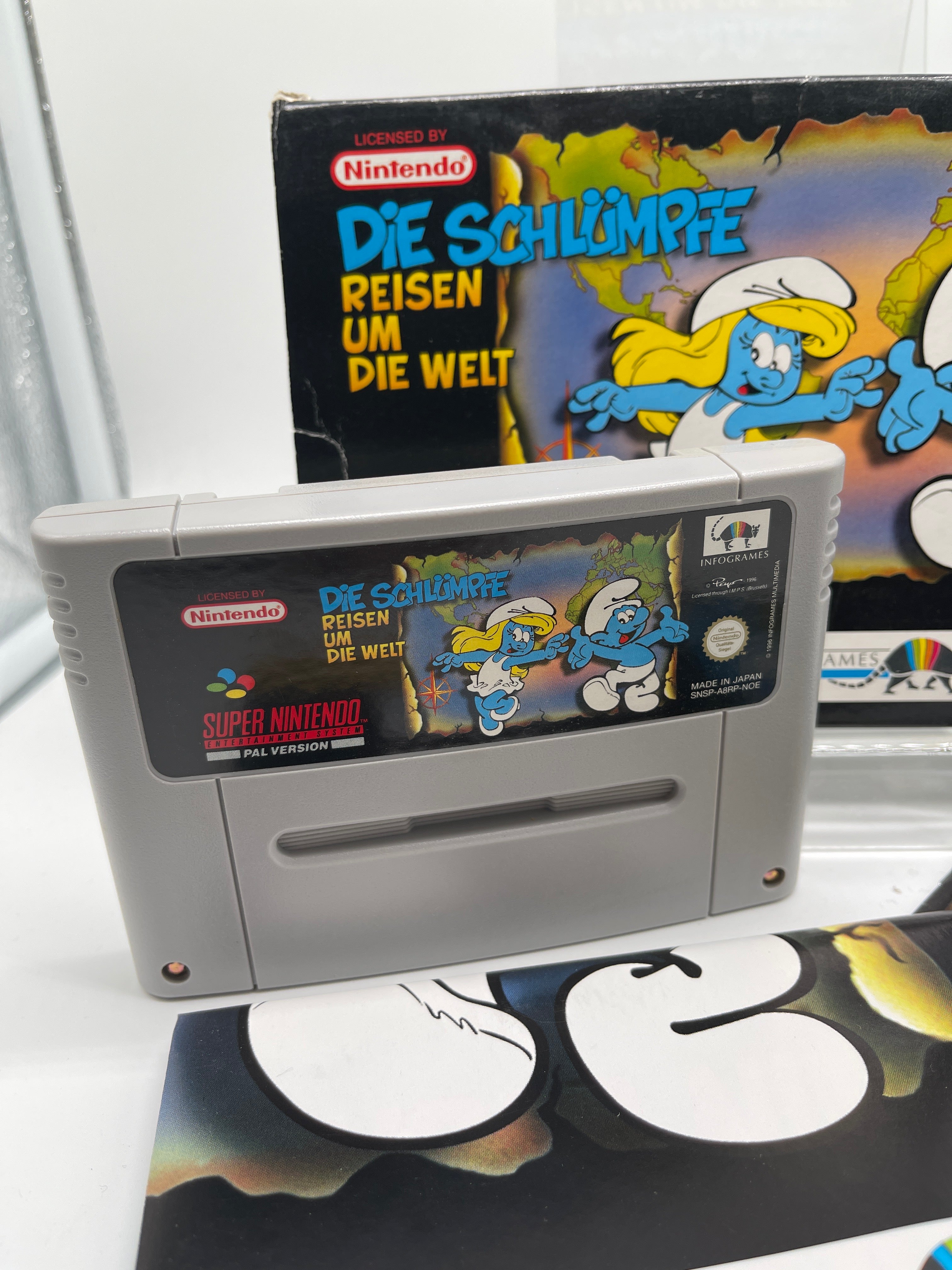 Die Schlümpfe reisen um die Welt Nintendo SNES in OVP