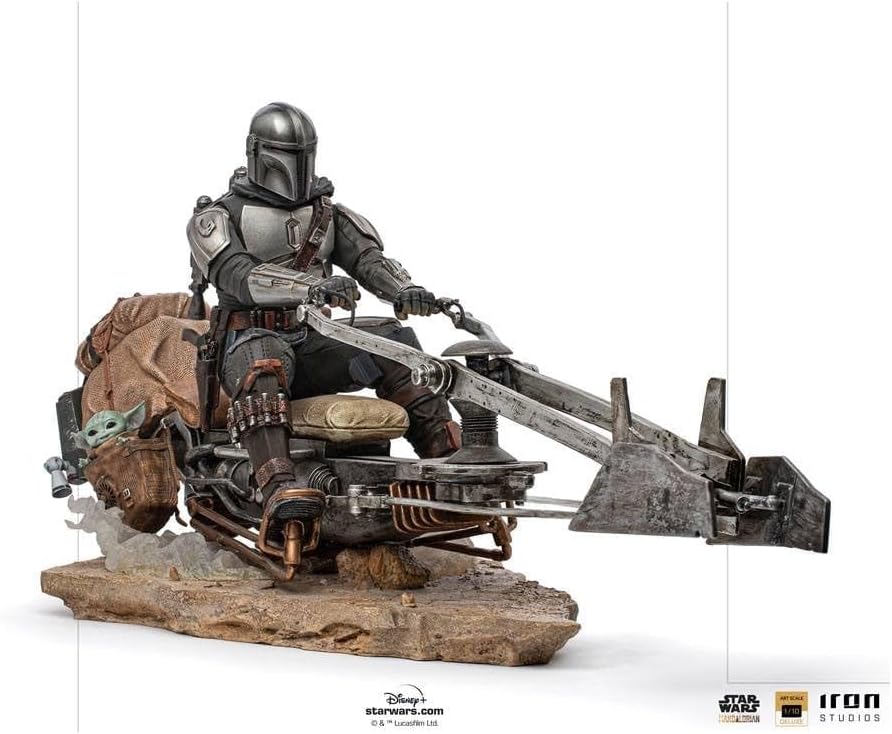 The Mandalorian - Mando on Speederbike Art Scale Statue (1/10)