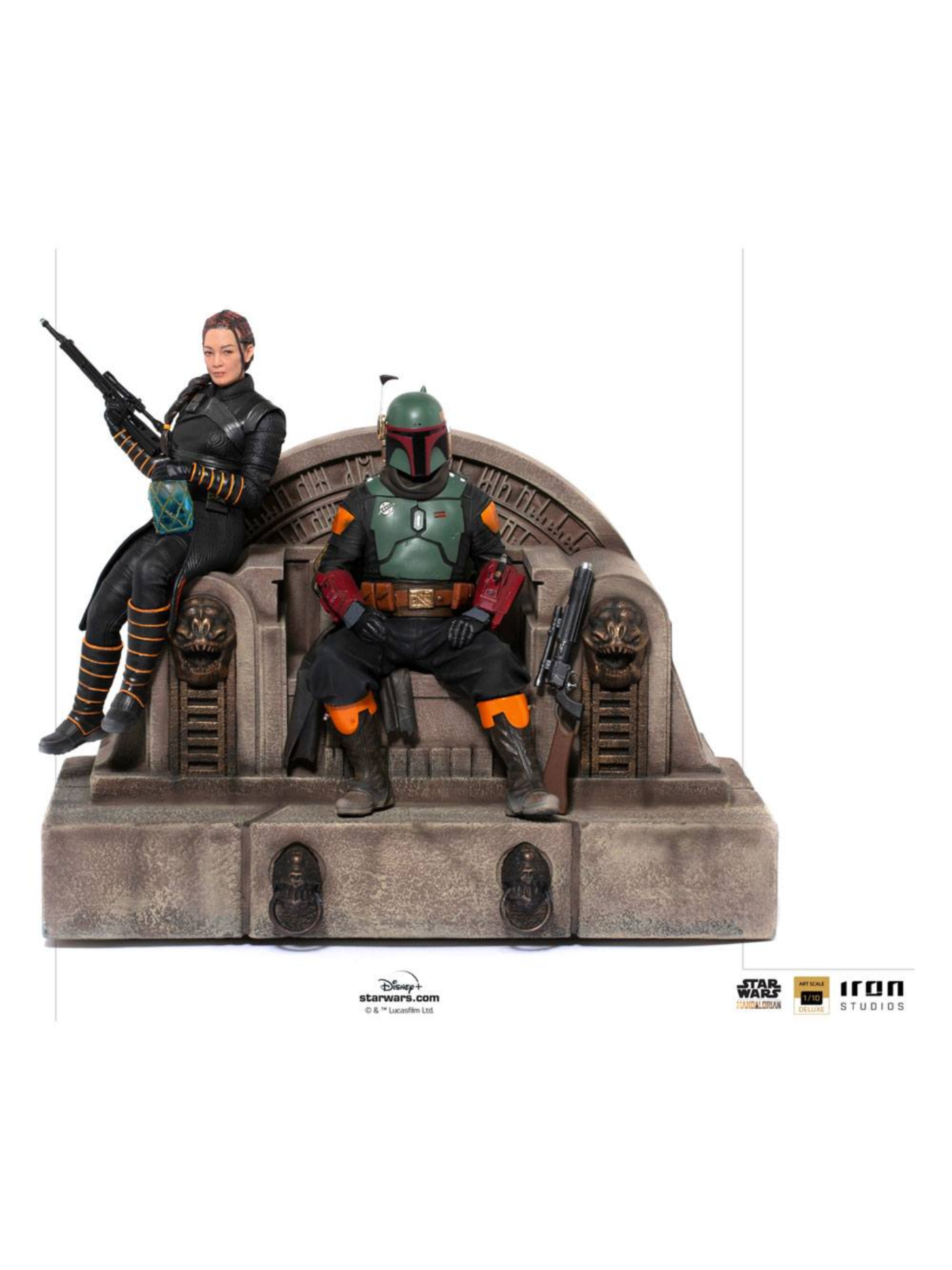 Star Wars The Mandalorian Deluxe Art Scale Statue 1/10 Boba Fett & Fennec on Throne 23 cm