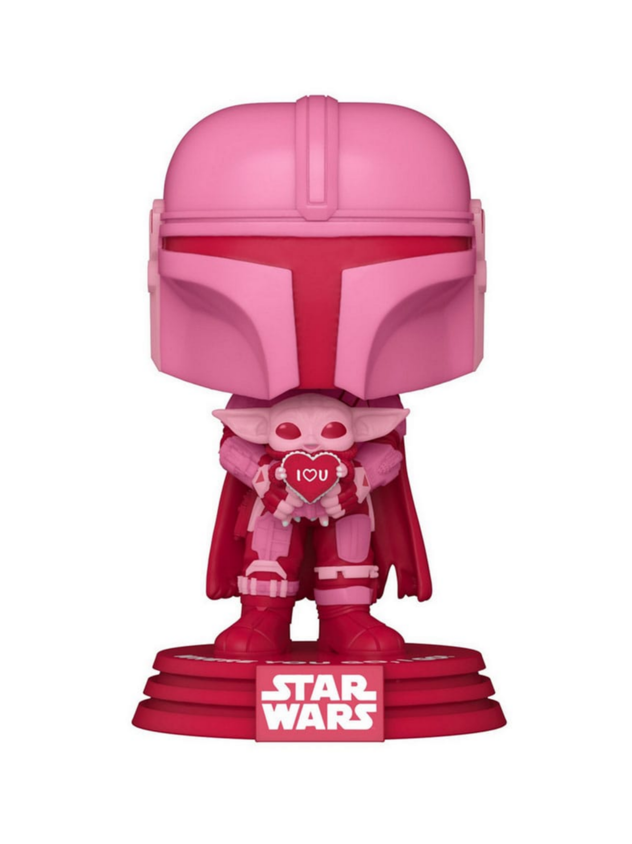 Star Wars Valentines POP! Star Wars Vinyl Figur Mando w/Grogu 9 cm