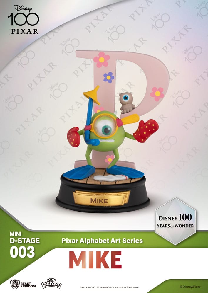 Disney Mini Diorama Stage Statuen 10 cm 100 Years of Wonder Pixar Alphabet Art Sortiment (6)